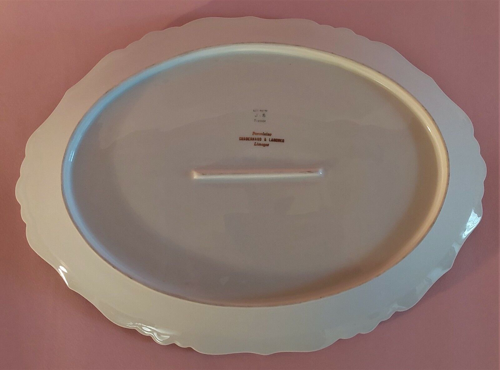 Oval porcelain serving dish from Limoges Charbernaud and Larcher