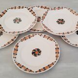 Badonviller Earthenware Dessert Plates Vintage Rosette Model