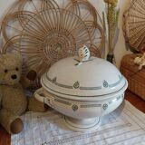 Antique iron earthenware soup tureen from Castres