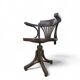 Chaise de bureau pivotante en bois cintré de style sécession viennoise / Art Nouveau