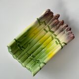 Ancien plat à asperges en barbotine
