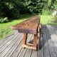 Restored antique carpenter's workbench in solid oak - 245 cm