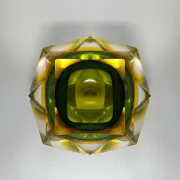 1960s Gorgeous green ashtray or catch-all by Flavio Poli for Seguso