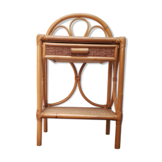 Vintage rattan bedside