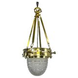 Viennese Secession Suspension in Brass attributed to Kolo Moser & Jutta Sika