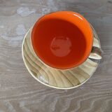 Wooden imitation cup and saucer set
