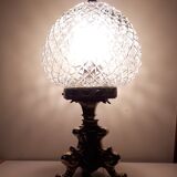 Lampe ananas verre et bronze