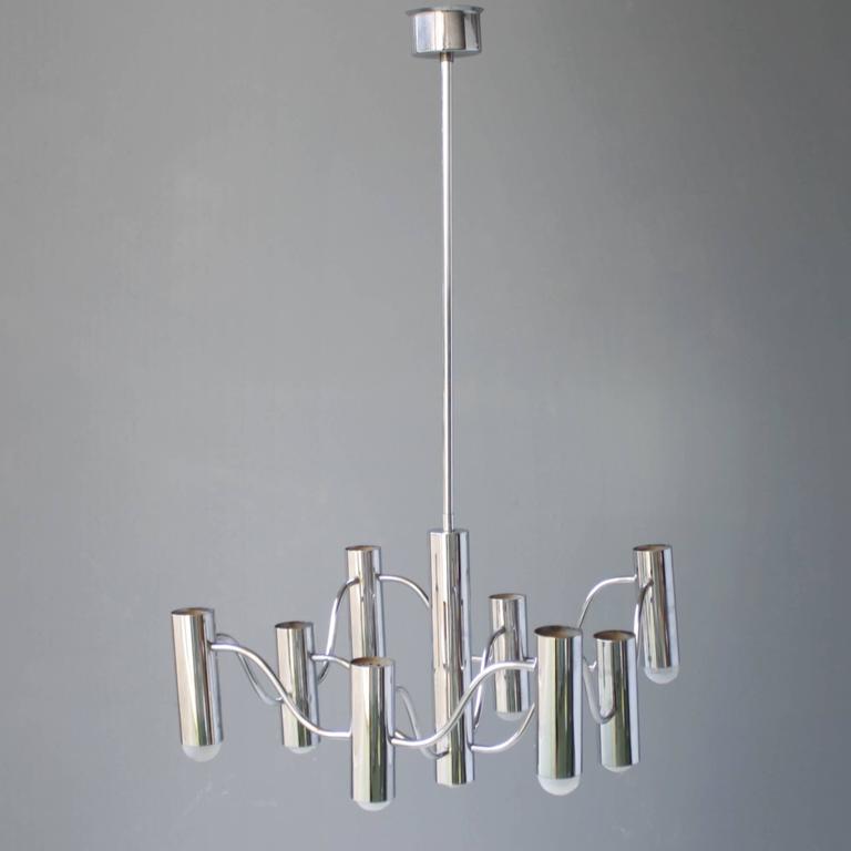 Chandelier in chrome by the Maison Sciolari