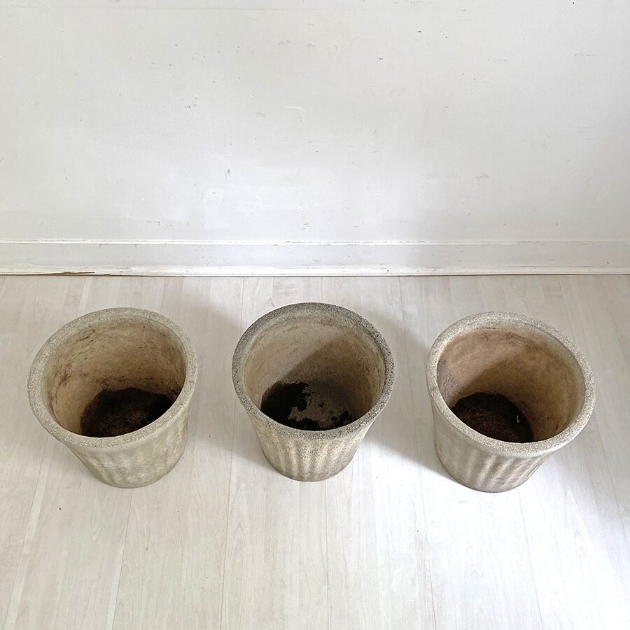 Set of 3 garden pots in Fibrocement 70's