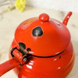 Red enamelled teapot