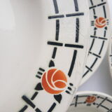 Set of 6 old St Amandinoise St Amand vintage soup plates