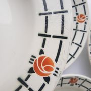 Set of 6 old St Amandinoise St Amand vintage soup plates