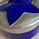 Moroccan ceramic and silver metal box
