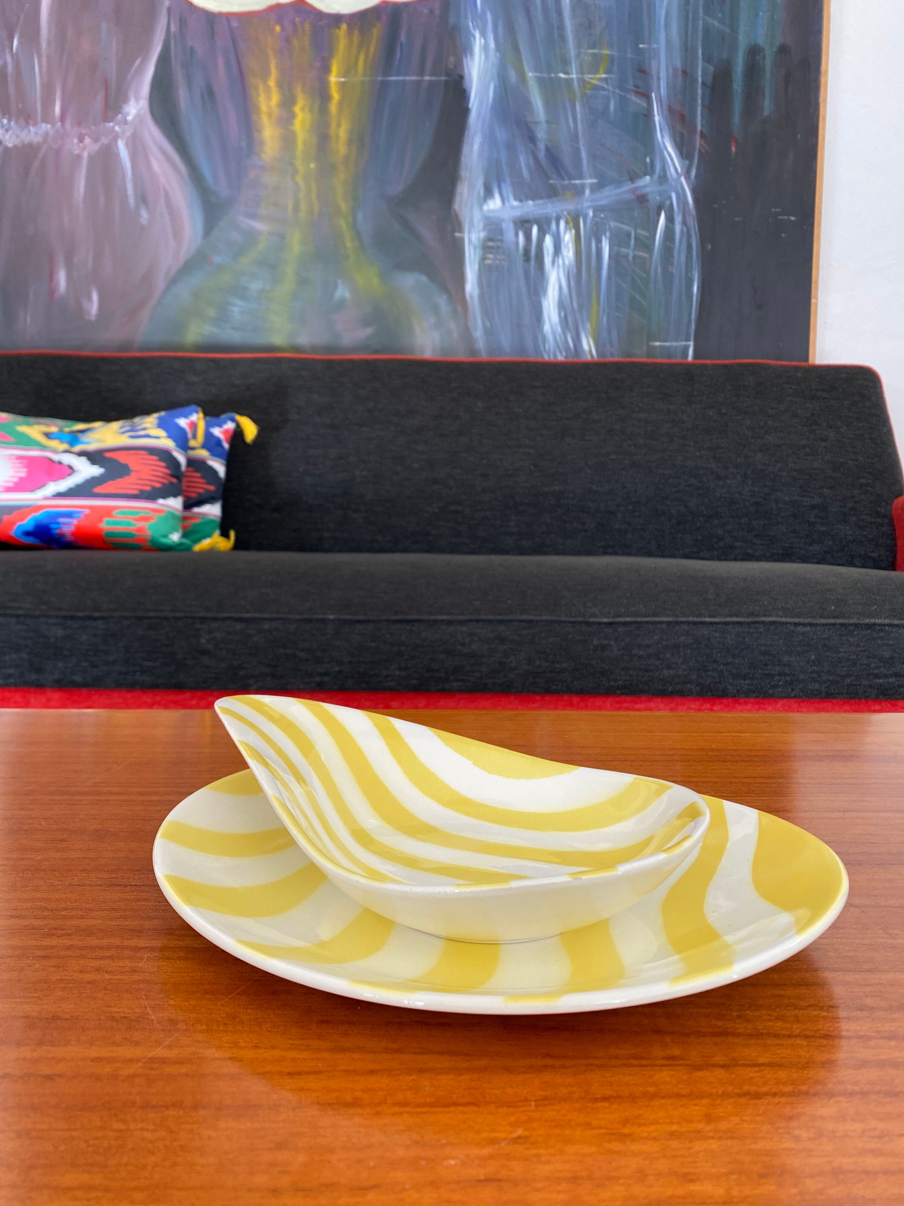 2 cups earthenware Salins vintage 50s