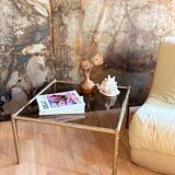 Bamboo coffee table in brass