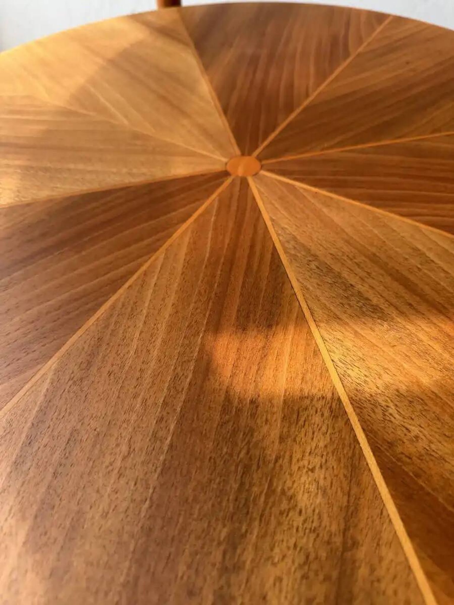 Round walnut coffee table with glass by Ilse Möbel