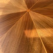 Round walnut coffee table with glass by Ilse Möbel