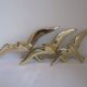 Wall Decoration Set 3 X Seagull / Swallow / Bird. Brass 70 / 80s