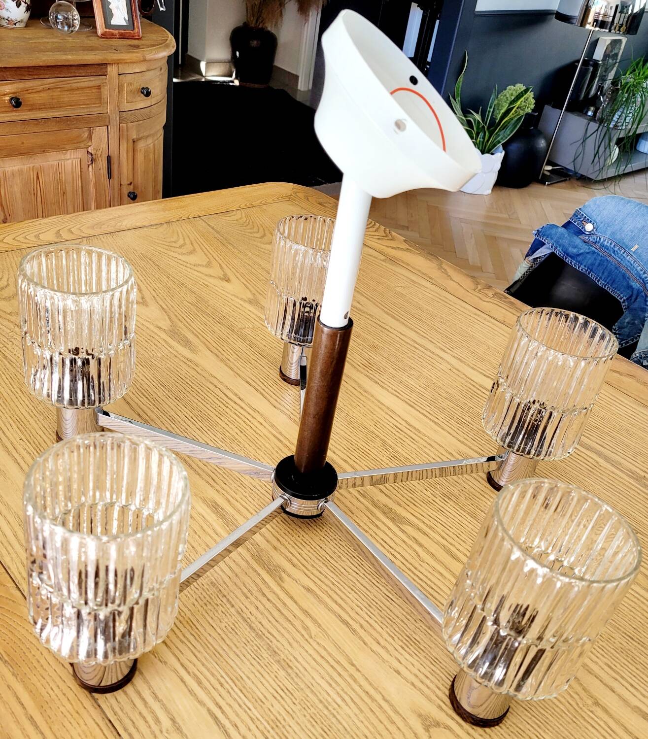 Mid century chandelier 6 lights