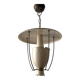 Perforated metal pendant lamp with brass details, Italy, 1940s