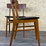 2x 60s 70s teak dining chair by Farstrup Møbler Made in Denmark