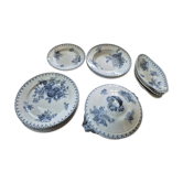 Antique table service Sarreguemines U&C Flore – 17 pieces