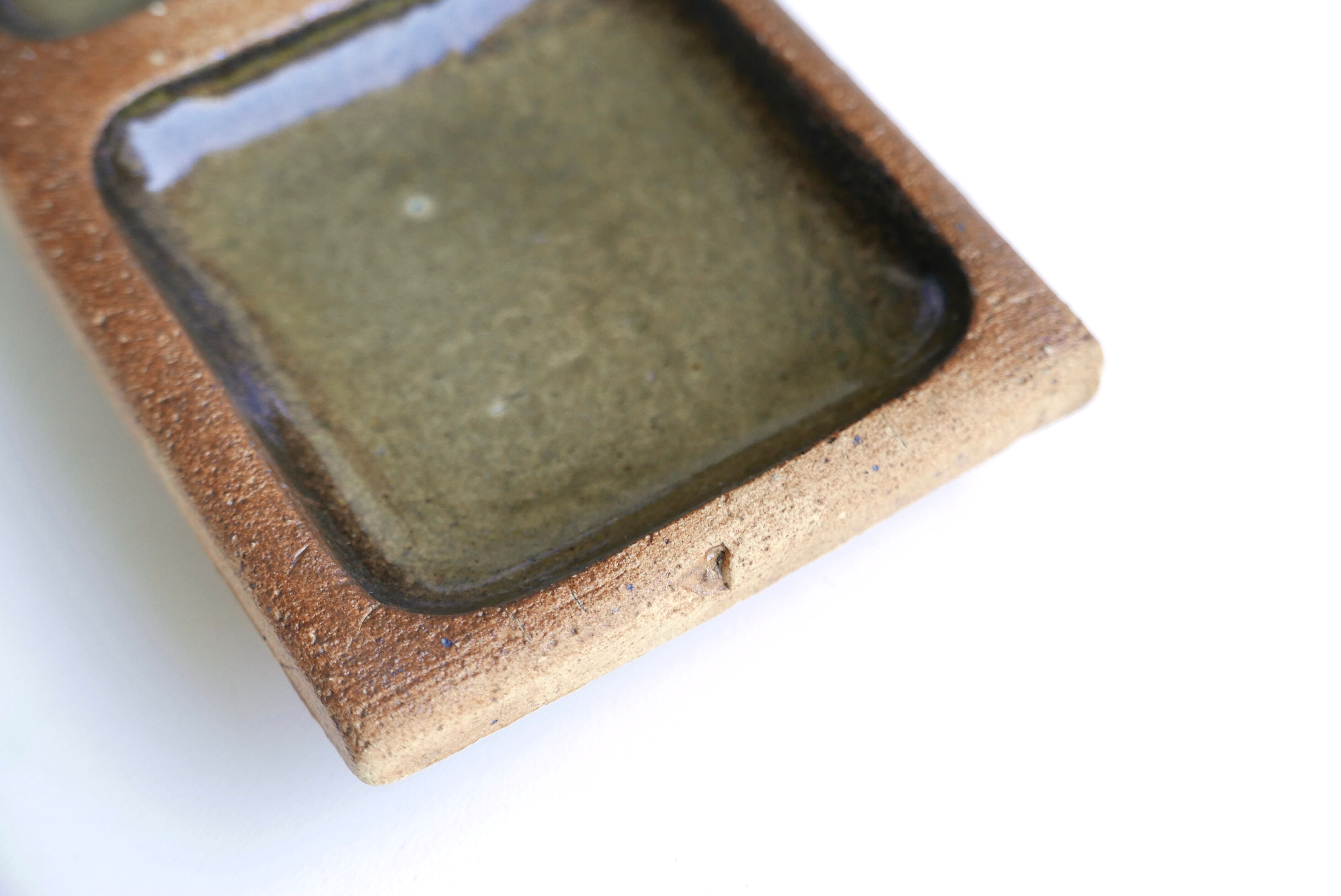 Empty stonescape pocket by Pierre Digan, green enamel, 60s