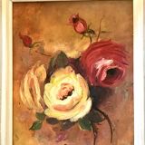 Vintage old rose painting