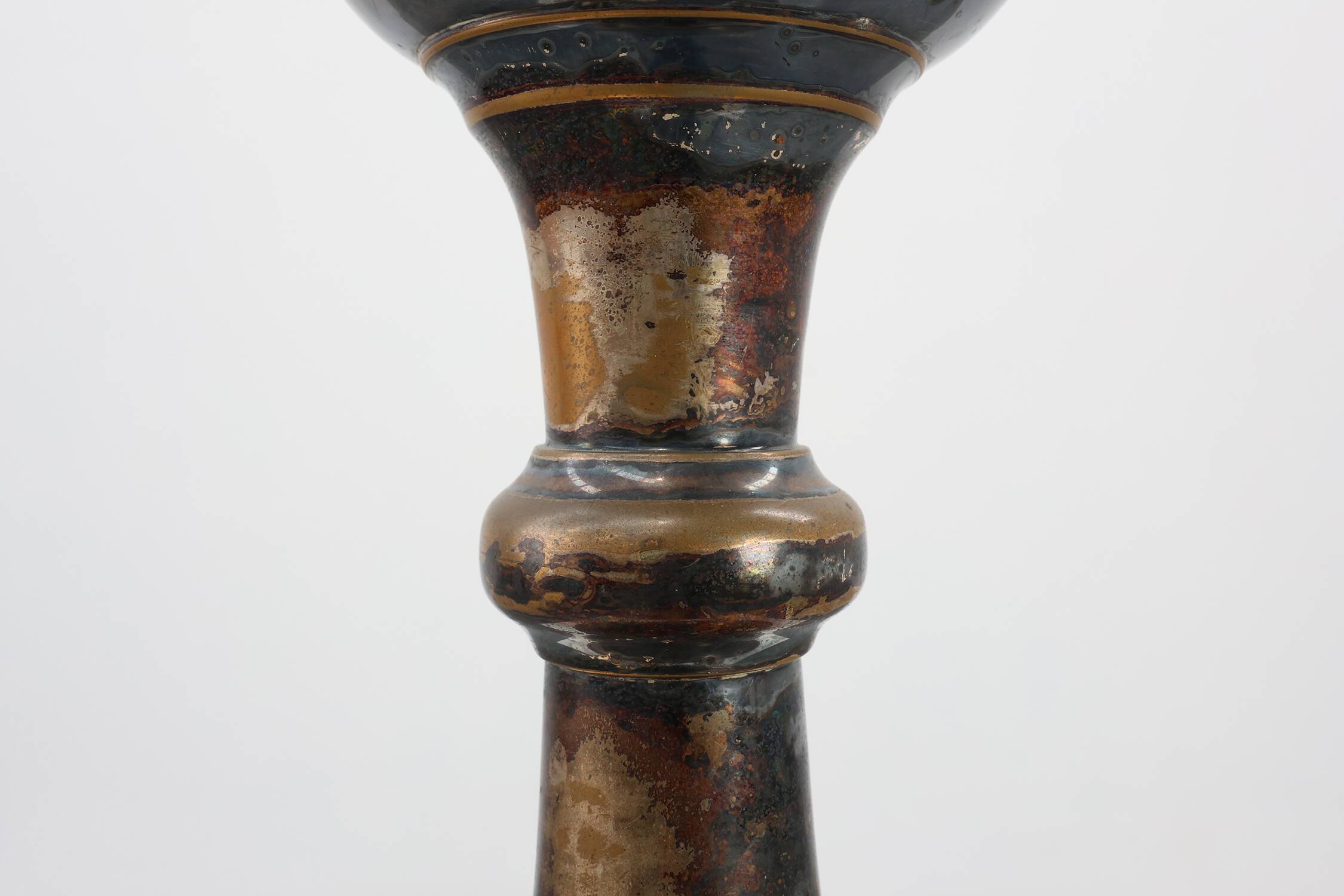 Art Deco silvered copper Champagne bucket on stand, France 1910