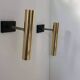 Pair of vintage modernist wall lights, brass, France 1970