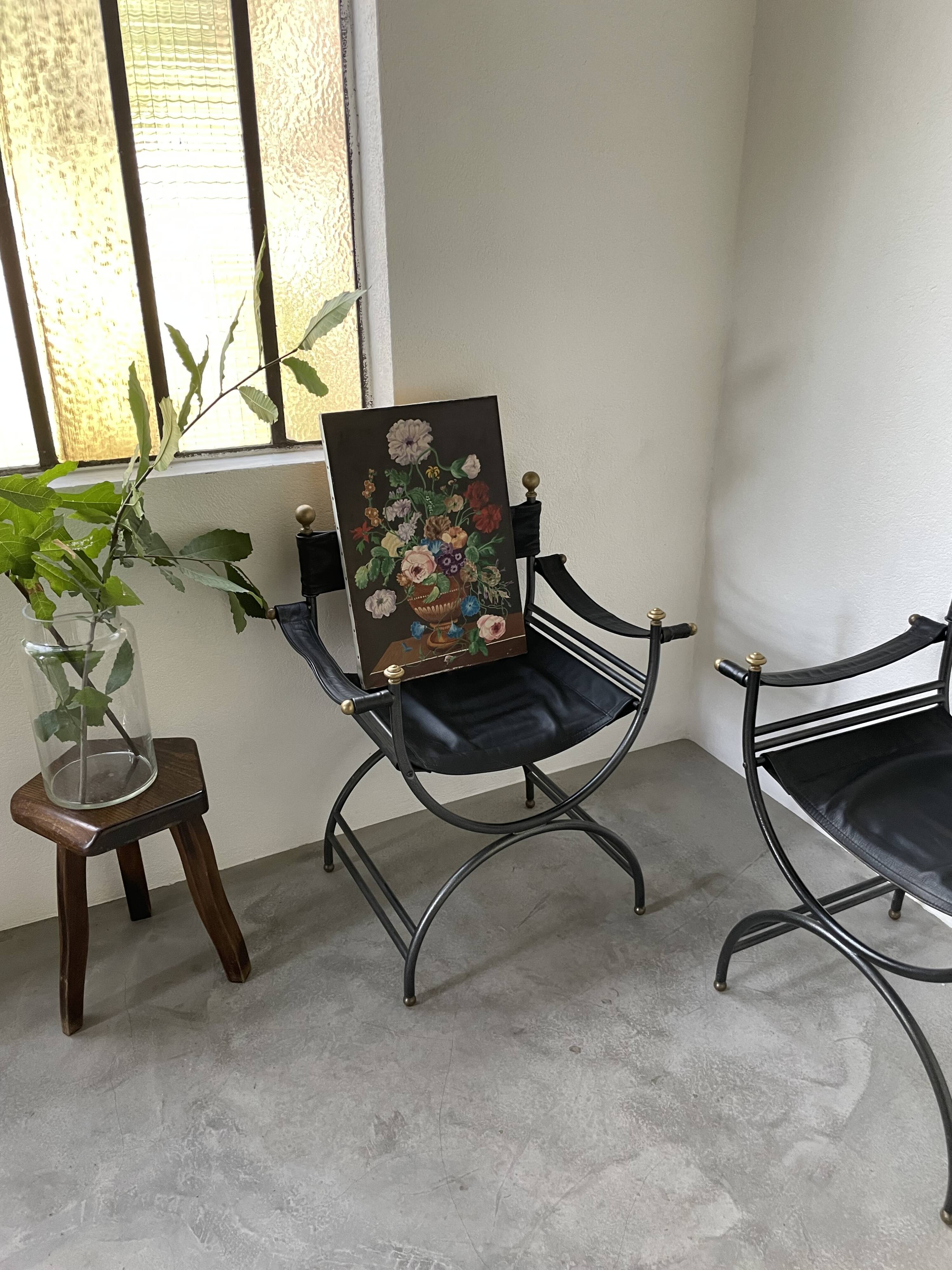 Oil painting on wood flowers signed Grumet