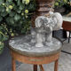 Elephant side table – leopard pattern – Jansen style 1970