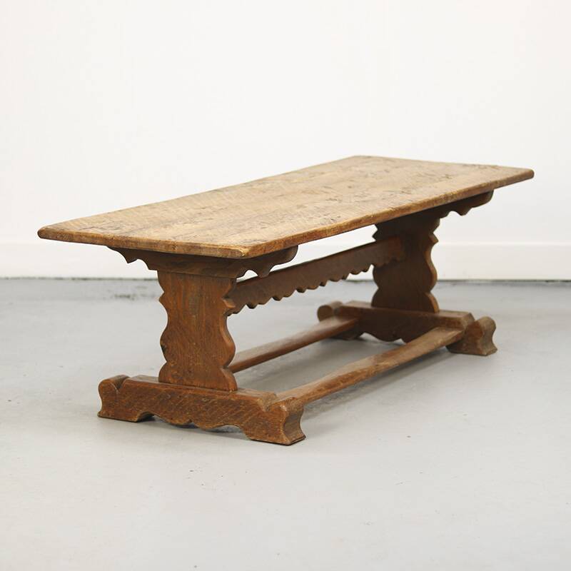 Rustic farmhouse oak refectory coffee table