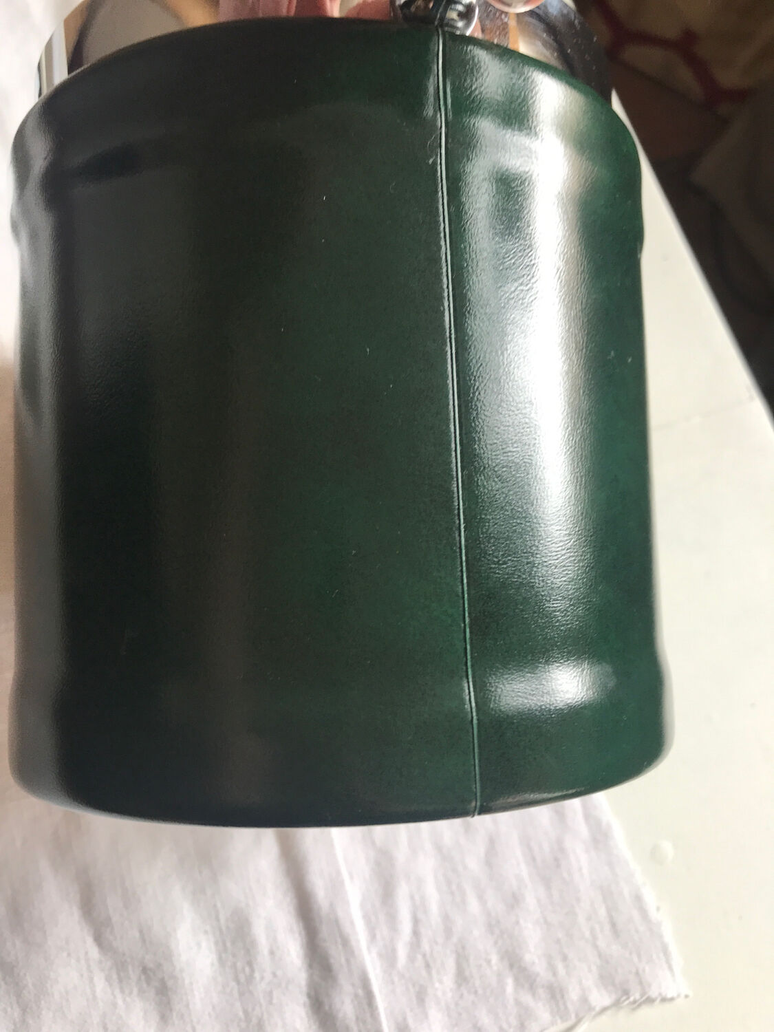 Ice bucket 1970 green leather