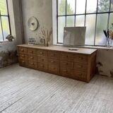 XL oak counter, trade furniture with multi-drawers