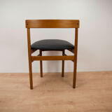 Vintage extendable dining table & 4 black chairs from Mcintosh,1960s
