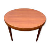 Scandinavian type round table in teak and teak veneer dia 120cm year 1960