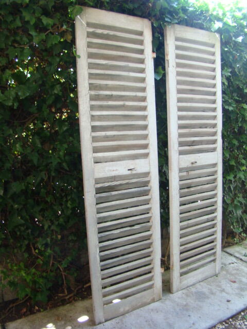 Old wooden slatted shutters