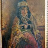 Emile Baes (1879-1954) - Oil on canvas - "Portrait of an Oriental Woman"