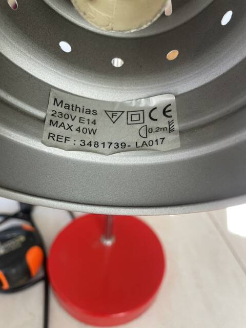 Lampe Mathias rouge chromé vintage space age
