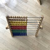 Vintage abacus in wood and primary colors