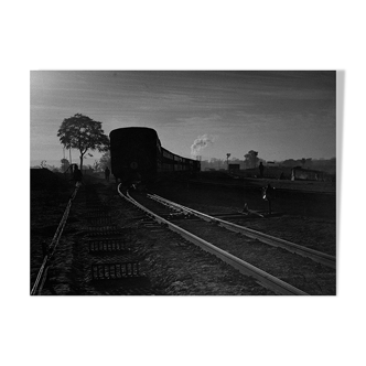 Rajasthan, photograph of a train in backlight