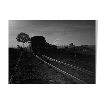 Rajasthan, photograph of a train in backlight