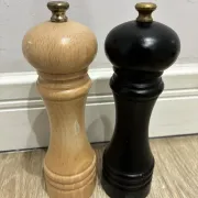 Peugeot Paris wooden salt and pepper mills, natural and black