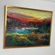 Huile su panneau suédoise "Murmures de la forêt" vintage et encadrée