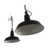 Pair of two hanging industrial enamel black