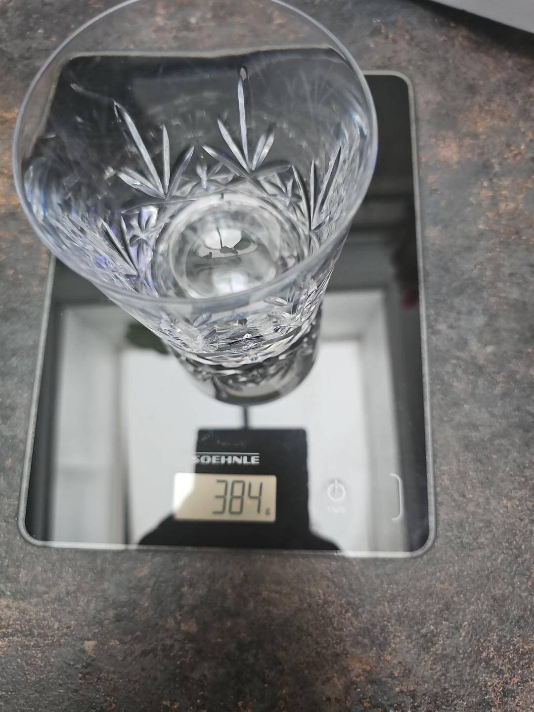 5 anciens verres à whisky en cristal taillé – belle qualité