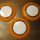Small vintage orange and white Duralex plates