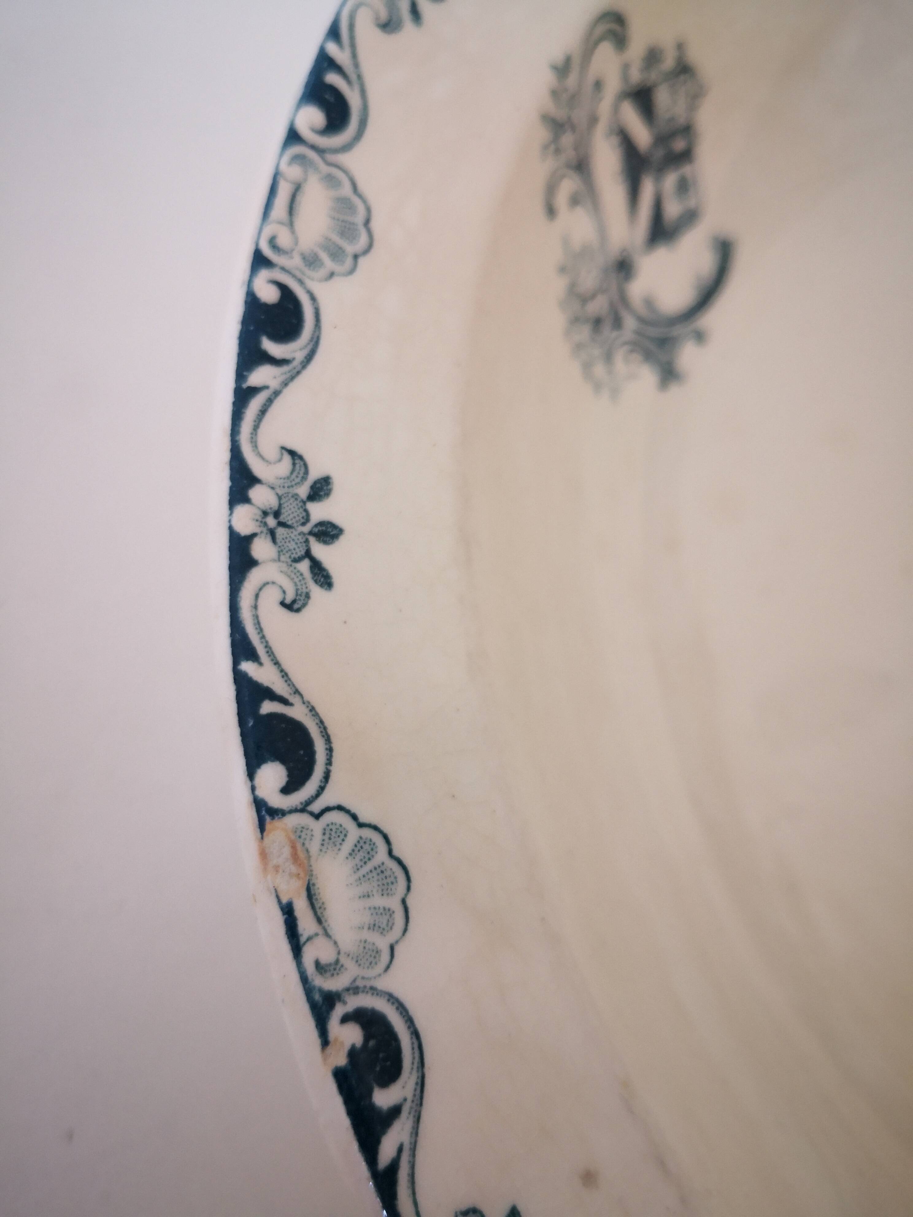 round and hollow ceramic dish, Clairefontaine ironstone, Château series