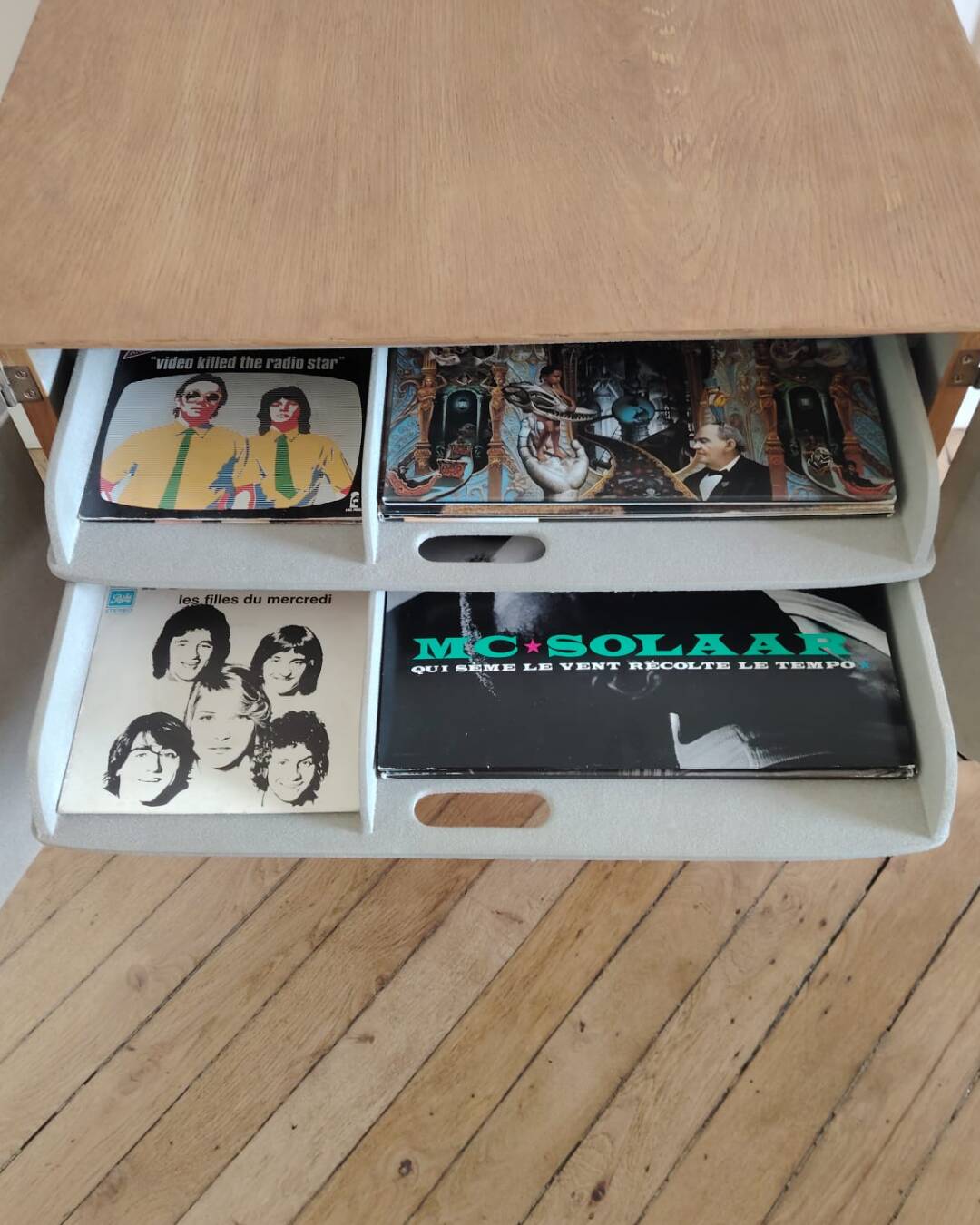 Renovated vintage vinyl cabinet, 1960s